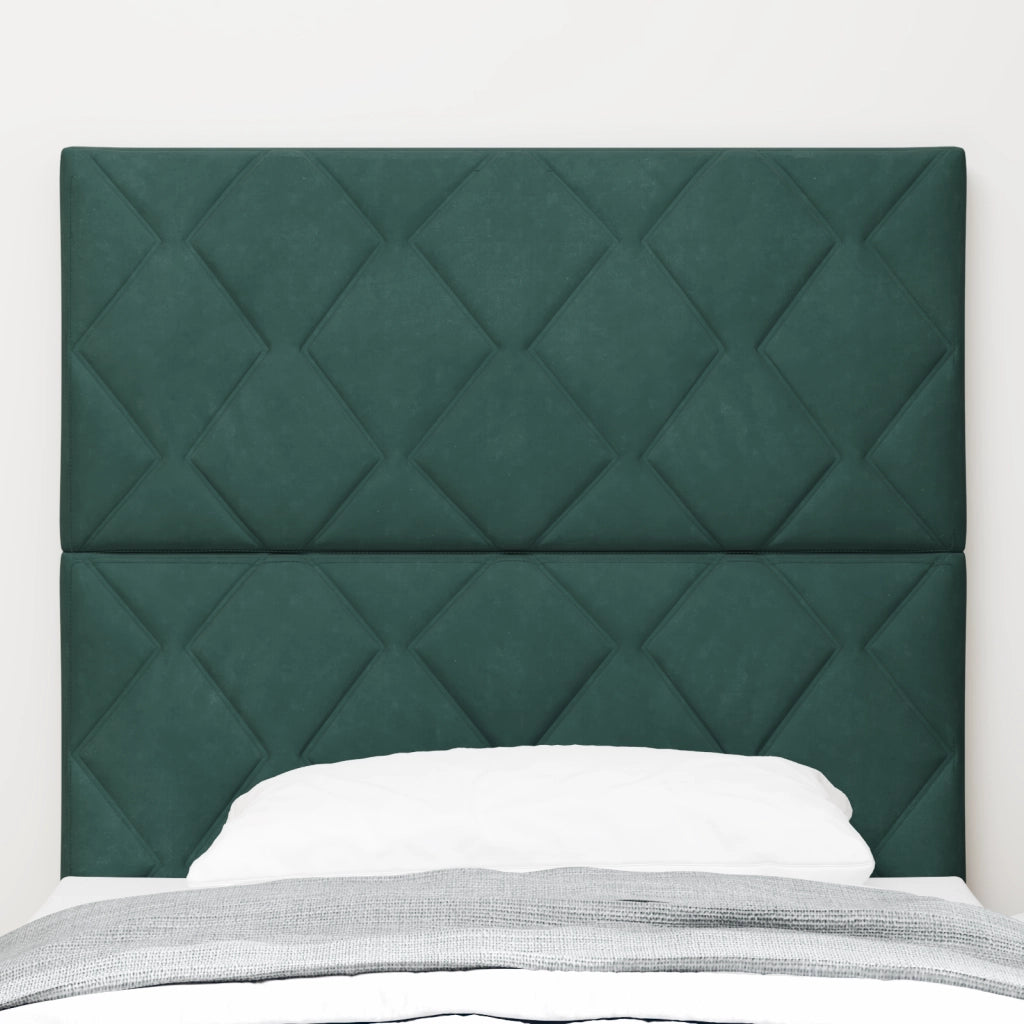 Testata LED Design Blocchi Di Diamante Verde Scuro 90 cm Velluto