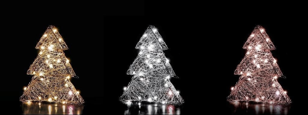 Decorazione Natalizia Albero di Natale Luminoso 30 Led 27 x 5 x 30 cm 3 Colori