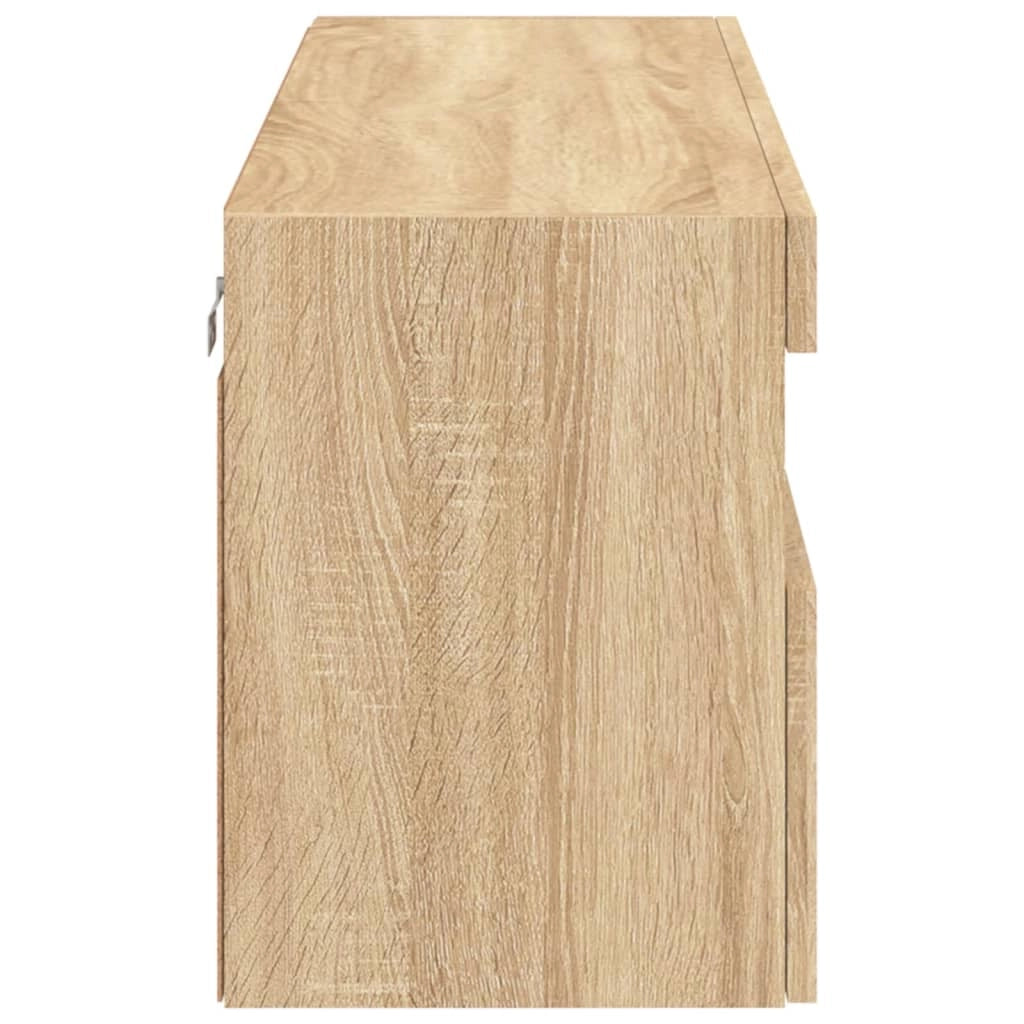 Mobile TV multimediale mensola TV credenza mobile TV sala da pranzo soggiorno parete attrezzata per camera da letto con luci LED rovere Sonoma 100 x 30 x 40 cm marrone 02_0027999