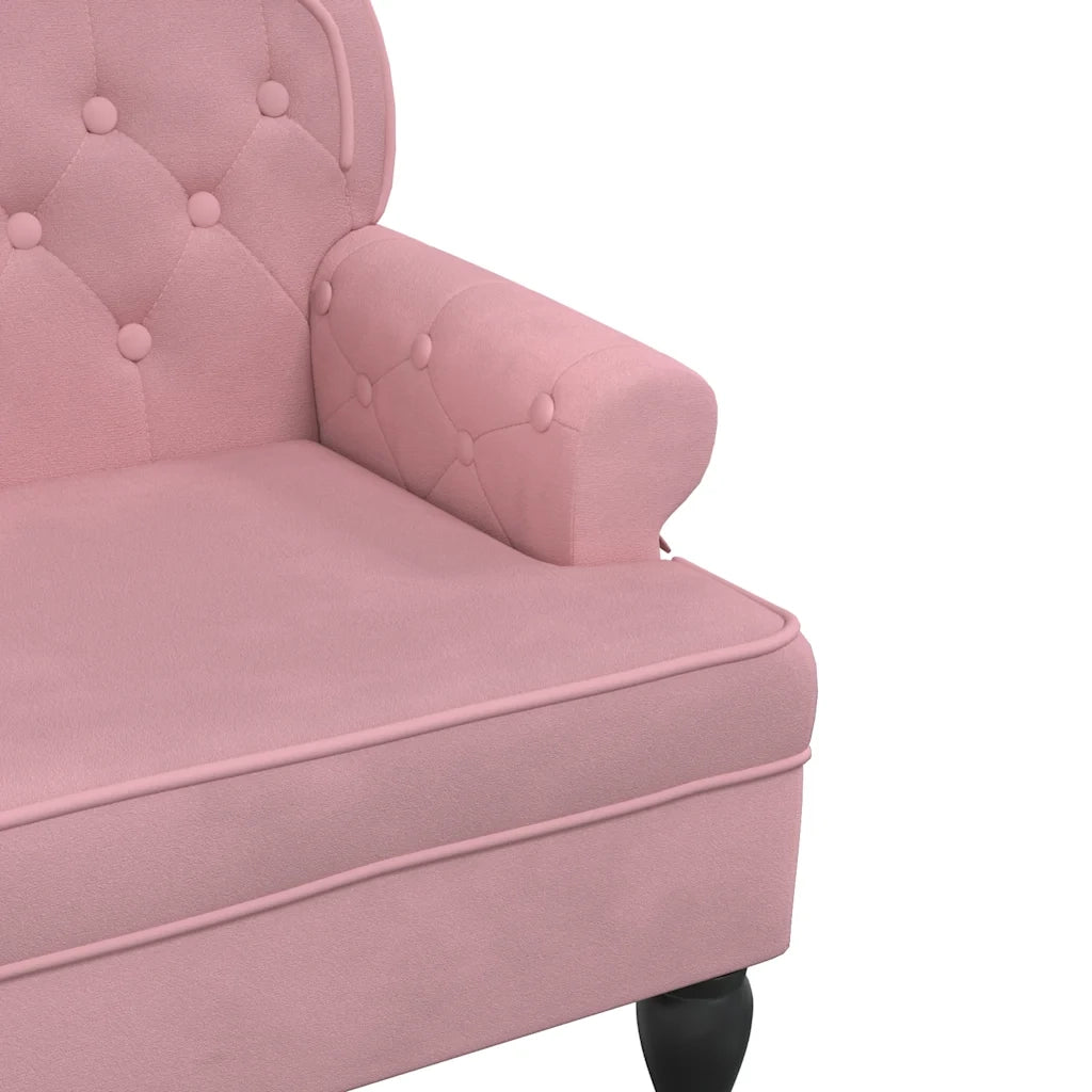 Panca con Schienale Rosa 119,5x64,5x75 cm in Velluto CFW5606044