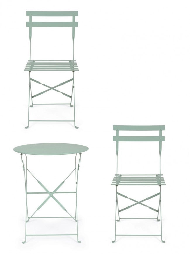 Set tavolo da terrazzo con sedie salvaspazio - WISSANT