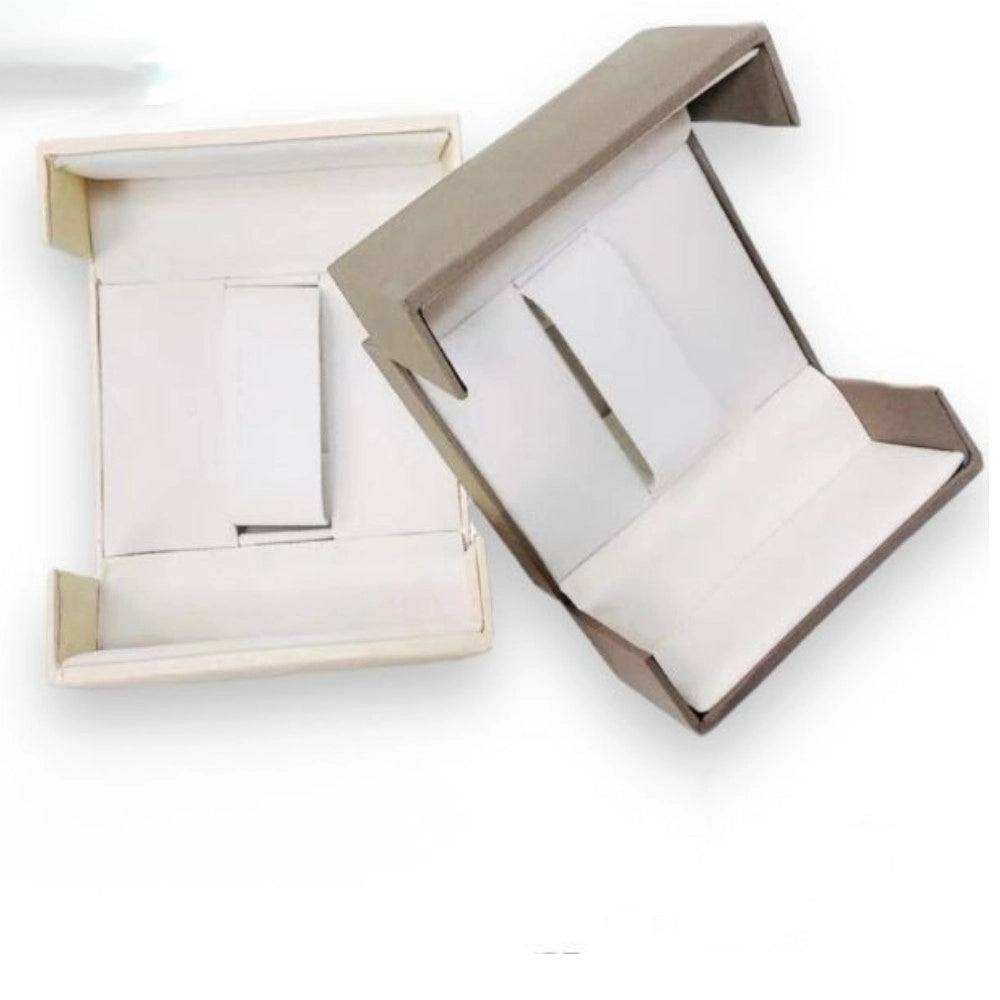 Trade Shop - Scatola Porta Orologio Elegante Beige 12x10.5x5.5 Cm Con Interno Protettivo -