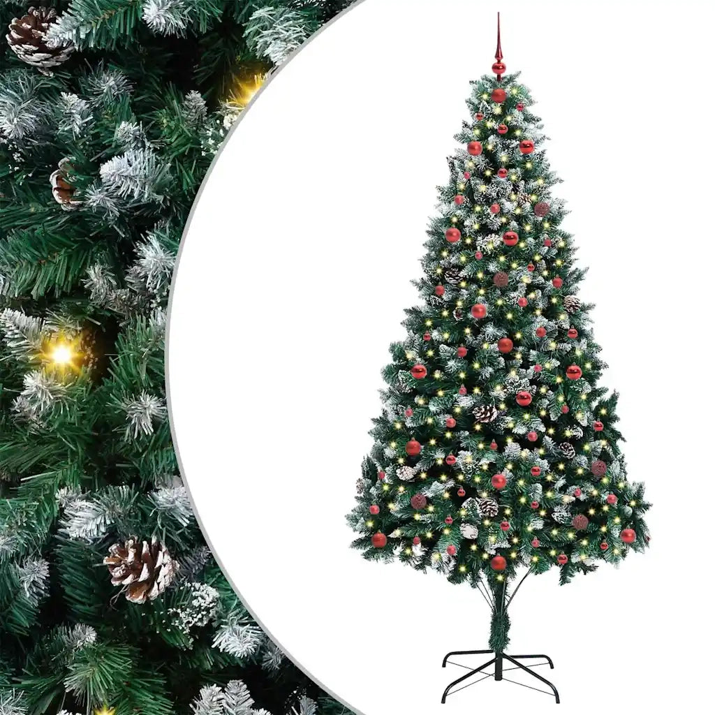 Albero di Natale Artificiale-Albero Natalizio con 300 LED Verde 240 cm 611989