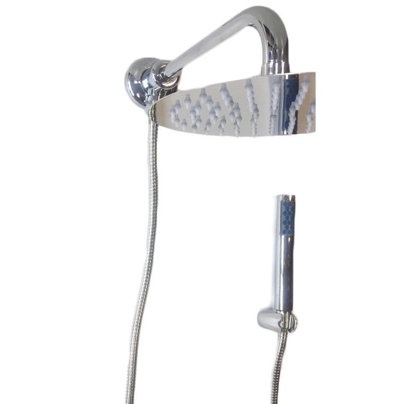 Kit set doccia con deviatore a pressione e Braccio Cm 25