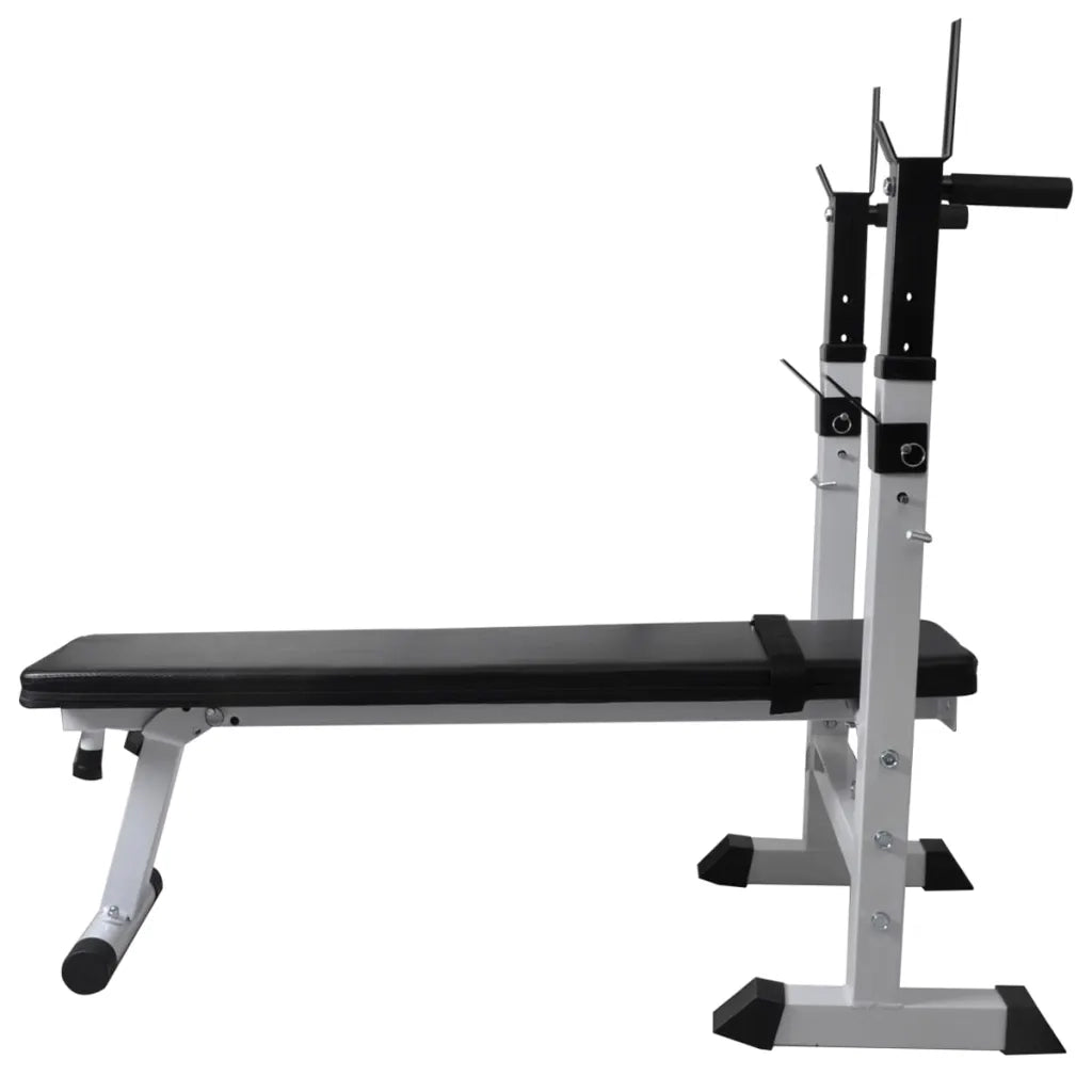 Panca-Sgabello Multifunzione con Bilanciere e Set di Manubri 60,5 kg 870442