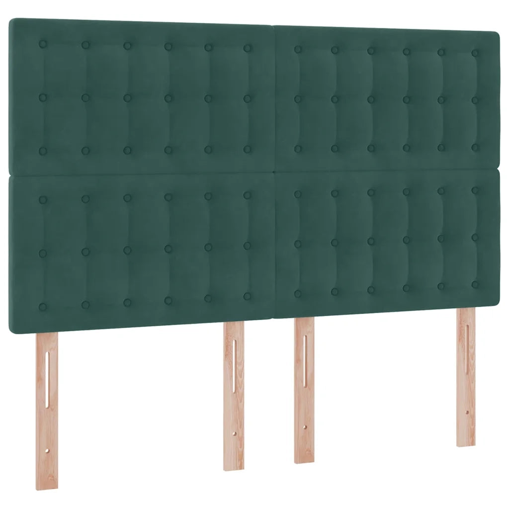 Letto con contenitore LED e materasso Verde Scuro 140 x 190 cm