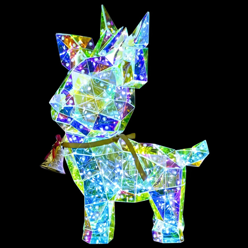 Renna a LED prismatica iridescente con campanella Multicolore 42056638