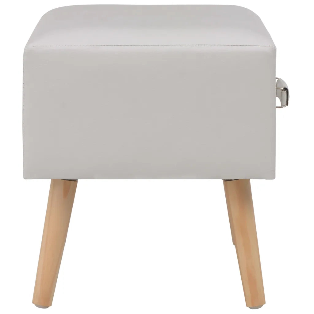 Comodini Bianchi 2 pz 40x35x40 cm in Similpelle cod mxl 30481