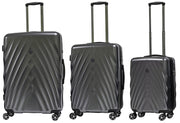 Set 3 Valigie Trolley Rigide in PET 4 Ruote TSA Ravizzoni Diamante Grigie