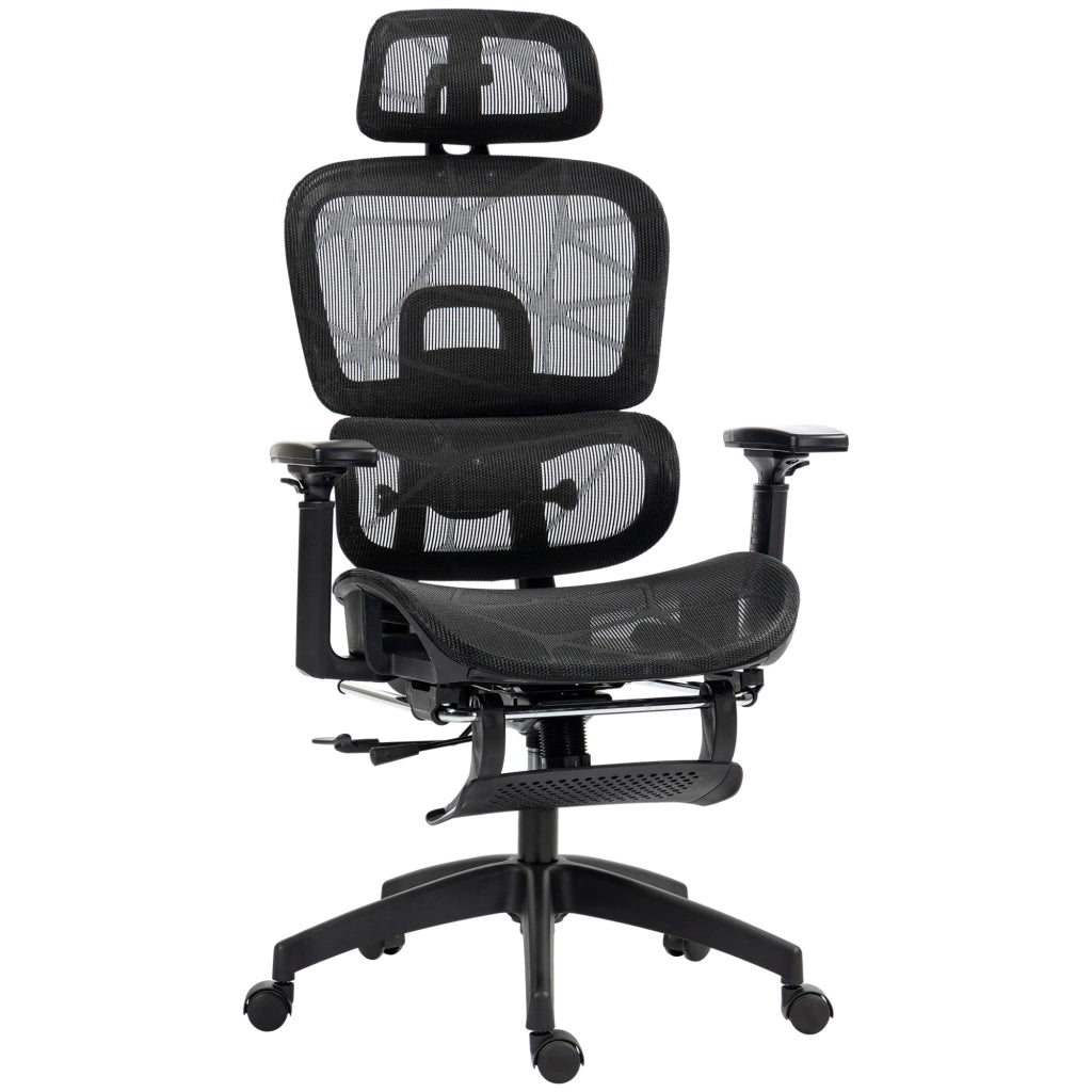 SEDIA DA UFFICIO ERGONOMICA 66x64x114-122 cm Nera in Poliestere