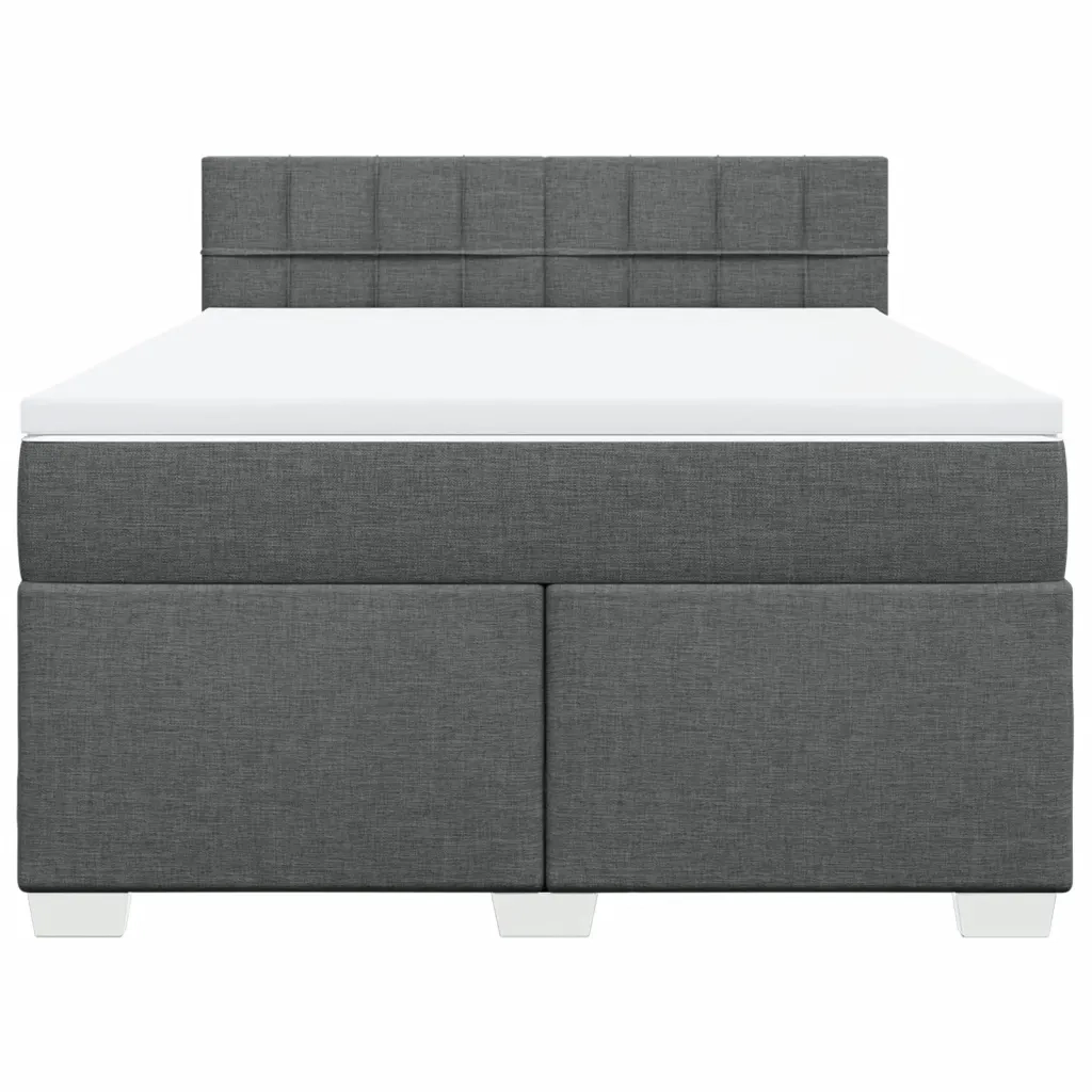 vidaXL Giroletto a Molle con Materasso Grigio Scuro 160x200 cm Tessuto