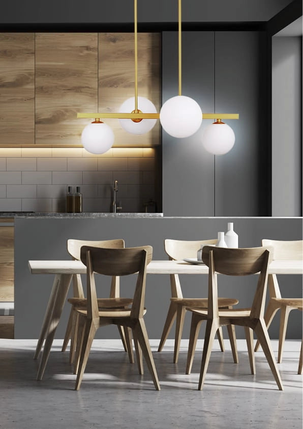 Lampada a sospensione KAMA 4 luci G9 ottone Candellux