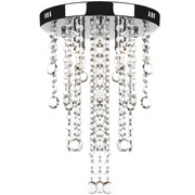 Elegante lampada da soffitto decorata con cristalli 24,8 x 34,5 cm stile moderno per uso domestico metallo bianco 02_0046249