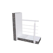 Ringhiera Balaustra in Alluminio Argento Opaco 100x100cm a Fissaggio a Parete, con supporto di collegamento a Parete