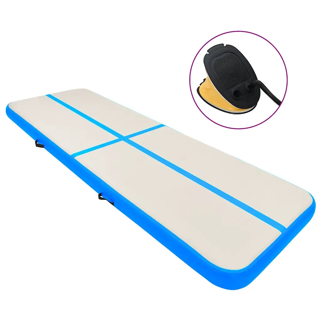 Tappetino Ginnastica Gonfiabile con Pompa 300x100x20cm PVC Blu cod mxl 73786