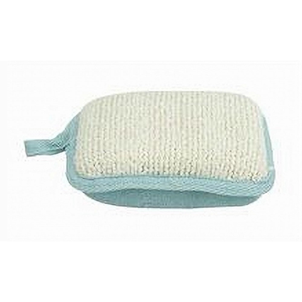 Trade Shop - Spugna Doccia Esfoliante Bagno Per Cura Corpo Bombata 13x9.5x4.5cm Azzurro 79652 -