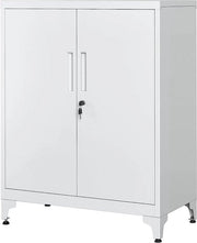 Cassa per ufficio - Cassetta archivio con chiusura - Cassetta metallica - Archiviazione bianca - 40 x 80 x 90 cm