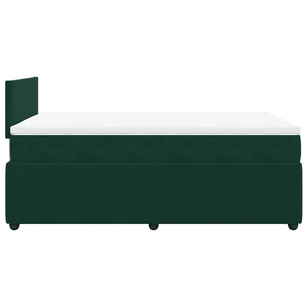 Giroletto a Molle con Materasso Verde Scuro 120x190 cm Velluto