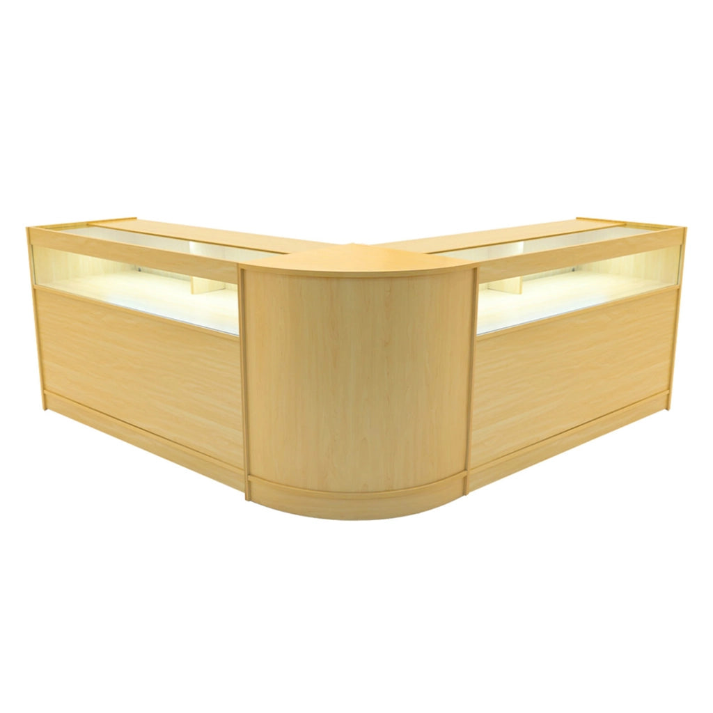 Set Banconi Negozio Iris LED B1500 CM60 Acero con Vetrina e Serratura