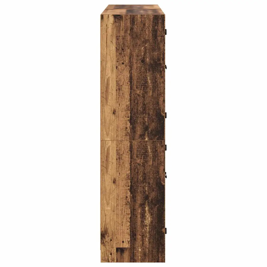 Credenza 2 pz-Set di 2 Buffet-Armadio da cucina Legno vecchio 136 x 37 x 142 cm