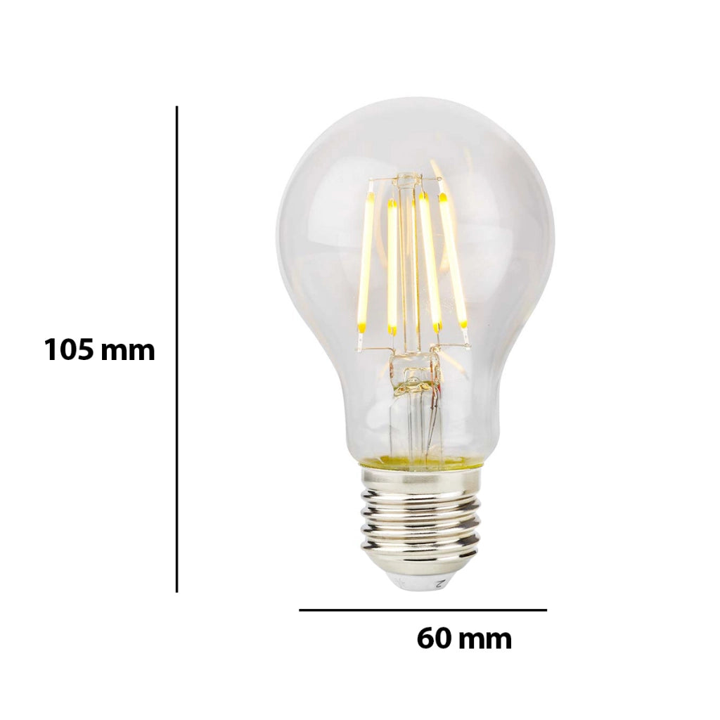 Lampadina a Filamento E27 3.8W 806lm 60W 806 Lumen Stile Retrò Trasparente Nedis
