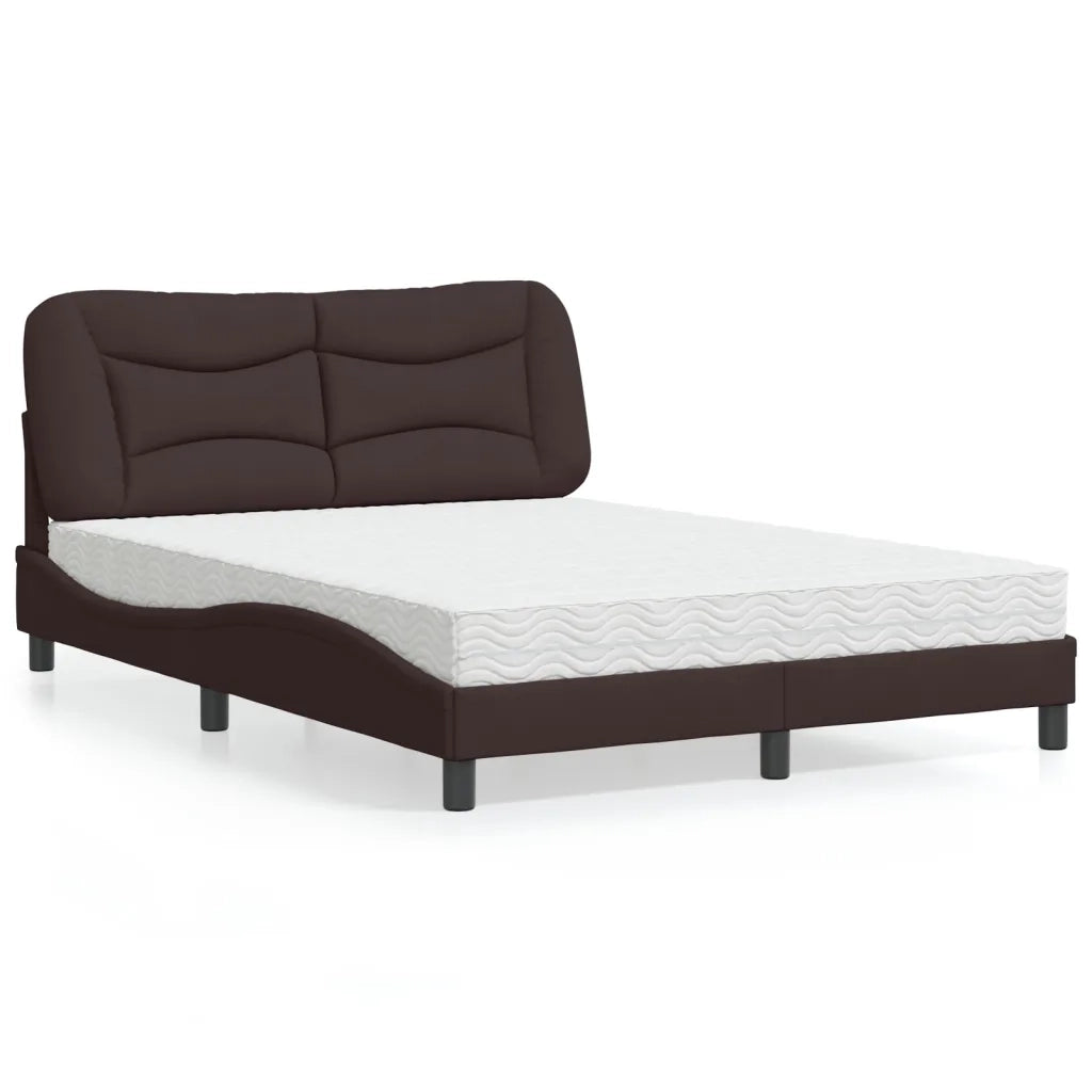 Letto con Materasso Hvar Marrone Scuro 120x200cm Tessuto 3208523