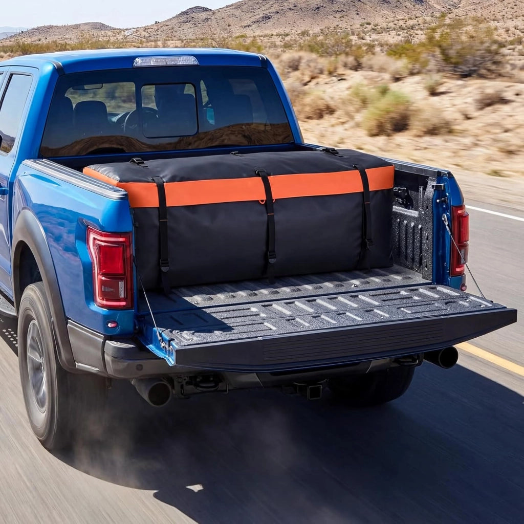 Borsa da Carico per Camion e Cassone Auto, Borsa da Trasporto con Cinghie di Fissaggio per Gancio di Traino, Resistente in PVC Impermeabile, per SUV e Fuoristrada (129x42x45cm)