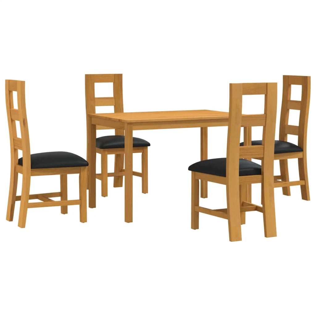 Set da pranzo 5 pz Nero Legno di Quercia Massello 3430249