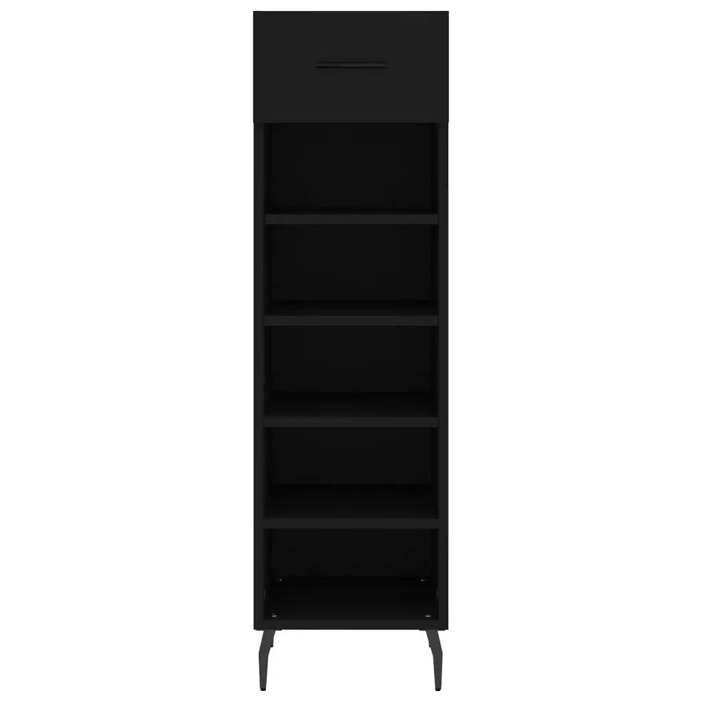 Scarpiera Nera 30x35x105 cm in Legno Multistrato 829693