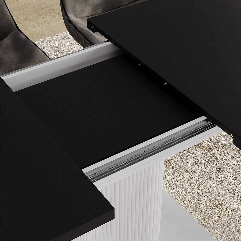 Vicco tavolo da pranzo allungabile Nero/bianco 120 x 80 cm estensibile