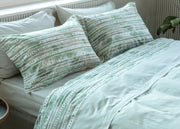 Completo Lenzuola Letto In Flanella 100% Puro Cotone Modello Bormio Dis. 2506 - 2 Piazze Matrimoniale - Verde 2506