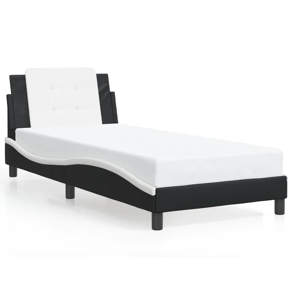 Giroletto con Luci LED Nero e Bianco 80x200 cm in Similpelle