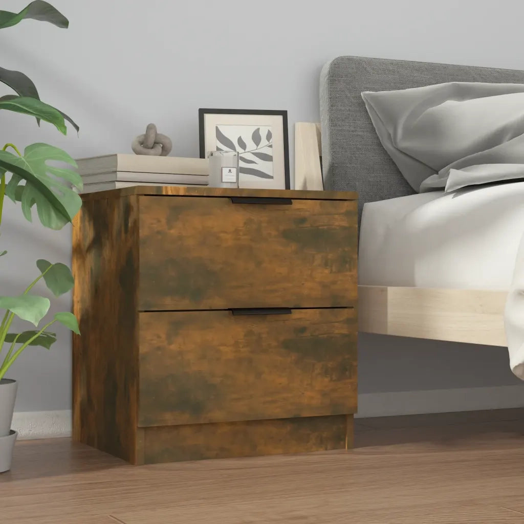 Comodini 2 pz Rovere Fumo in Legno Multistrato cod mxl 30121