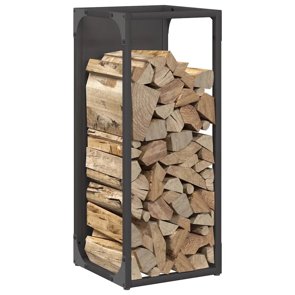 Rastrelliera per Legna da Ardere Nera 25x25x60 cm 864259