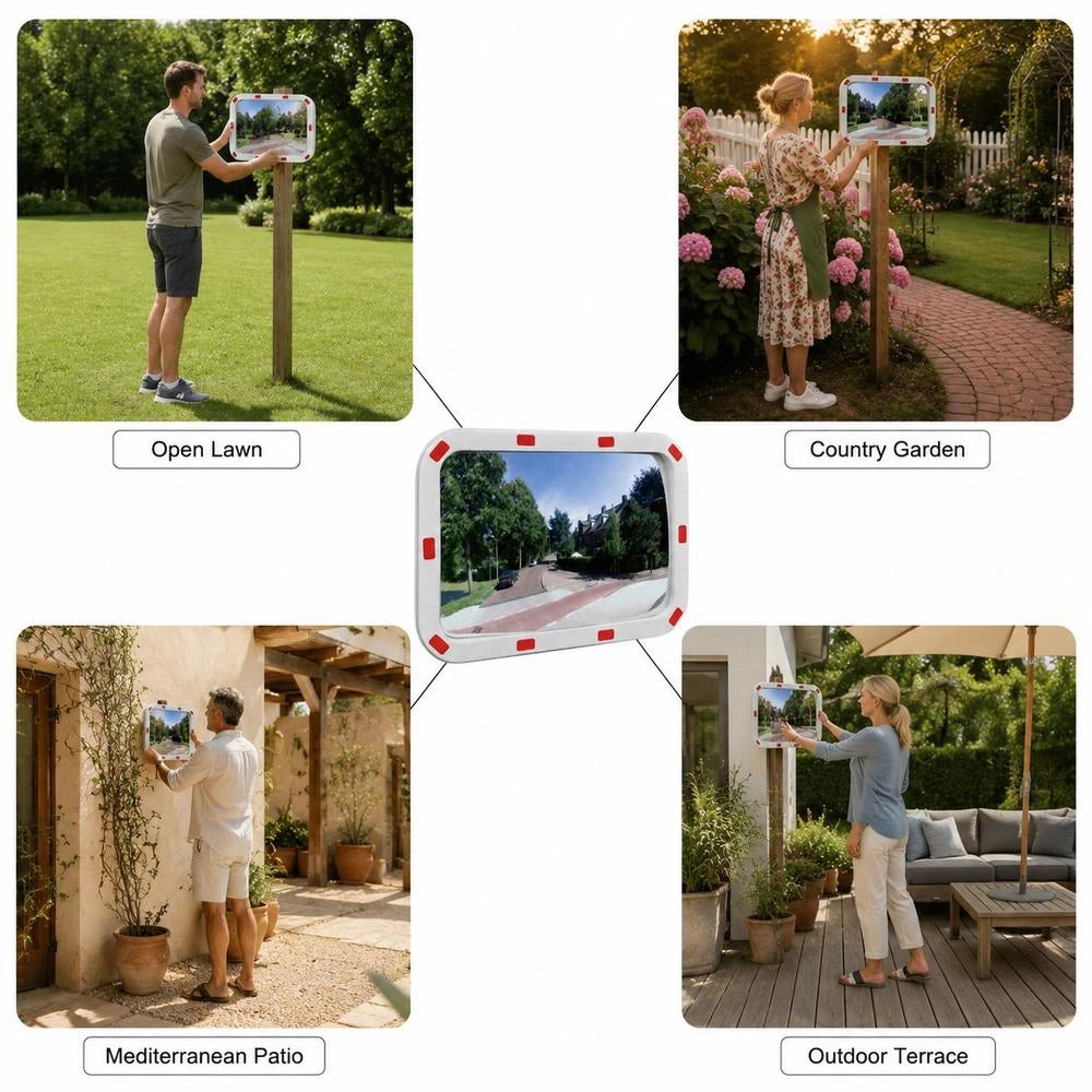 Convex Rectangular Traffic Mirror 40x60 Cm With Reflectors