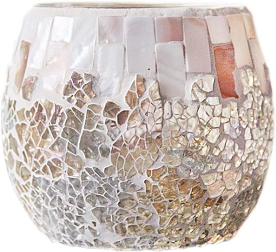 Supporto per candela in vetro mosaico per decorazione domestica, tavola e decorazioni da tavola a scacchiera, regalo artigianale per lei, vaso per piante, piatto con candelabro.