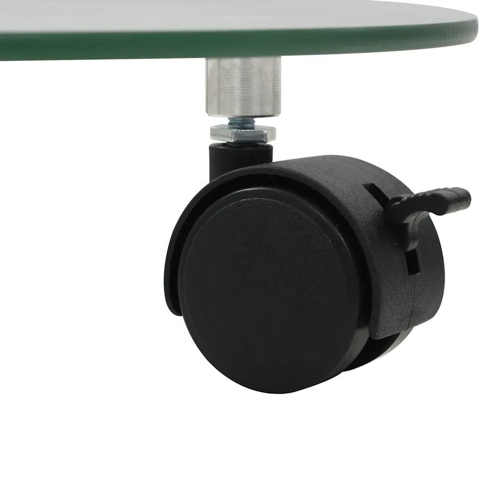 Pedane con Ruote per Piante 2pz in Vetro Temperato Rotondo 28cm 245691
