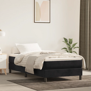 Materasso a Molle Insacchettate-Materasso per letto Nero 120x190x20 cm in Velluto