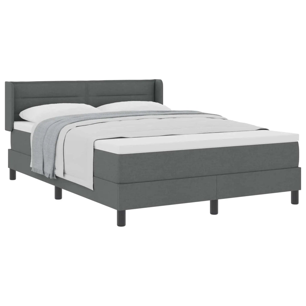 Letto a molle con testiera Grigio scuro 190 x 140 cm Tessuto 3341035