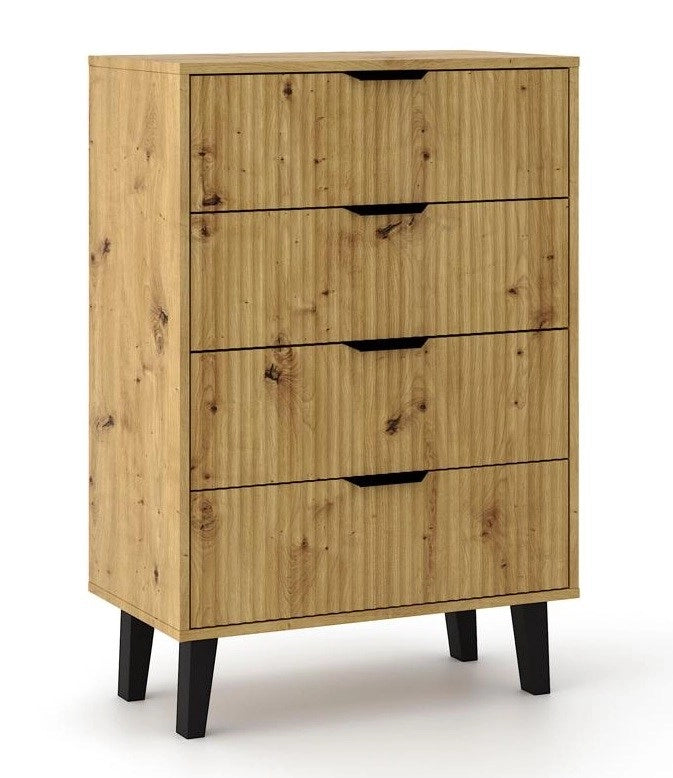 Cassettiera SCANDI 4s slim rovere artisan per camera e soggiorno