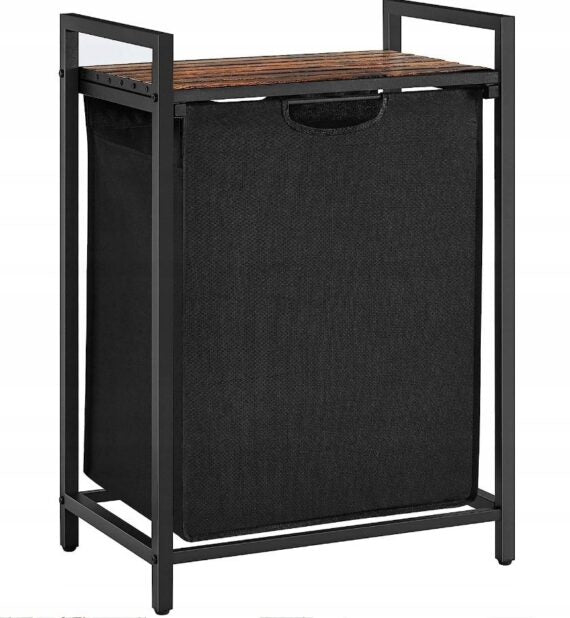 Cesto della biancheria, nero 72x33x50 cm