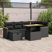 Set Divani da Giardino con Cuscini 8 pz Nero in Polyrattan 3328112
