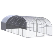 Pollaio/recinto/gabbia per polli da esterno 3 x 8 x 2 m acciaio zincato argento 02_0044016