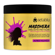 Trade Shop - Maschera Per Capelli Sottili Privi Di Volume 500ml Con Olio Di Argan D'oliva Nutre Volumizza -