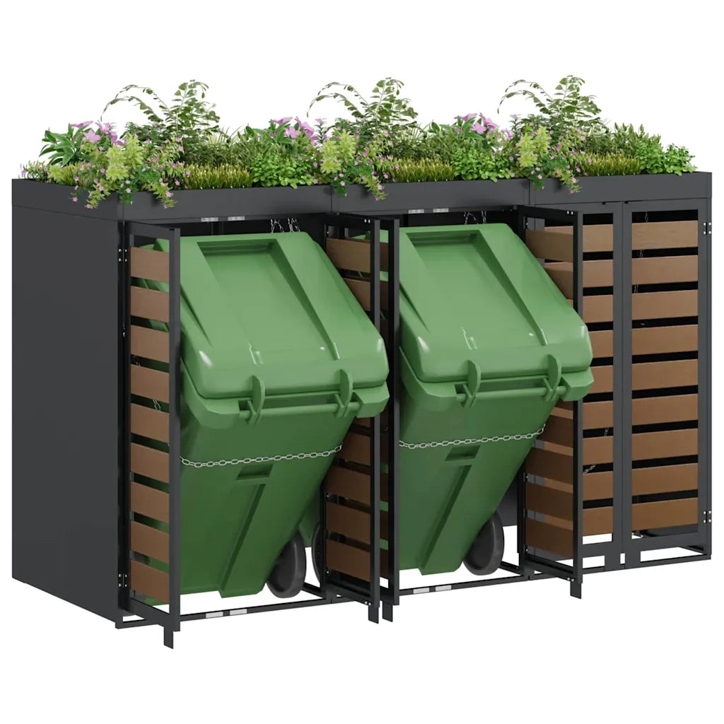 Contenitore per Rifiuti per 3 Bidoni 340 x 77.5 x 115.5 cm