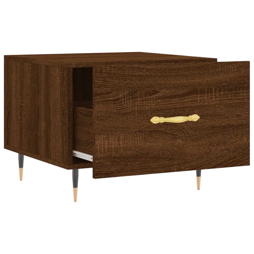 Tavolino da Salotto-Tavolino da soggiorno-Tavolo Rovere Marrone 50x50x40cm Legno Multistrato 817327