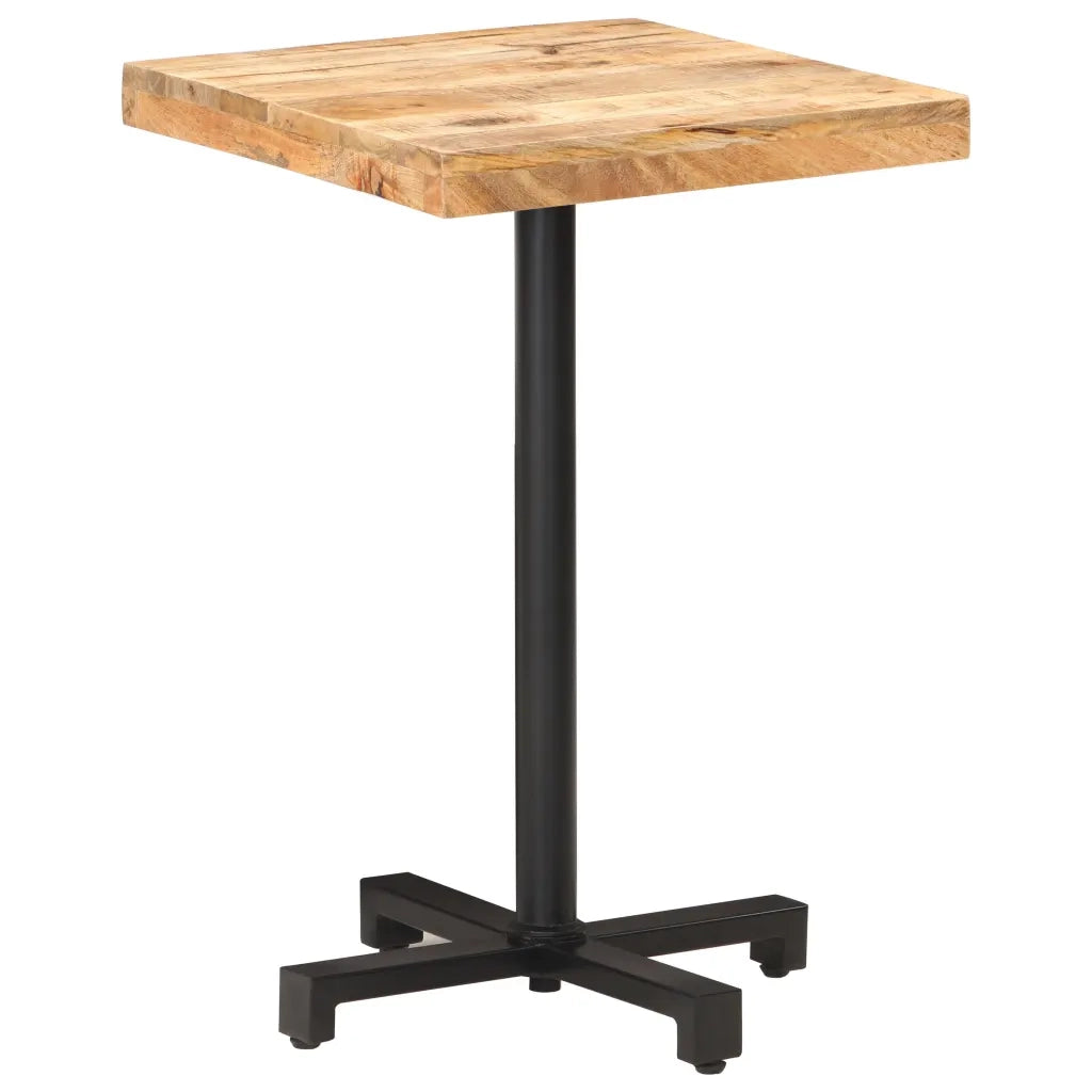 Tavolino da Bistrot-Tavolino da Salotto Quadrato 50x50x75 cm Legno di Mango Grezzo