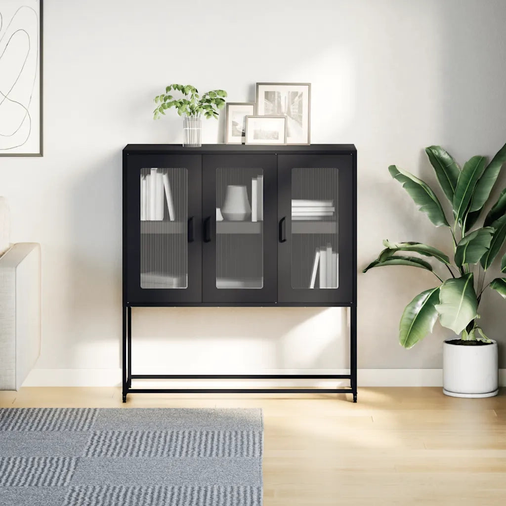 Credenza Antracite 100,5x39x107 cm in Acciaio Laminato a Freddo 853406