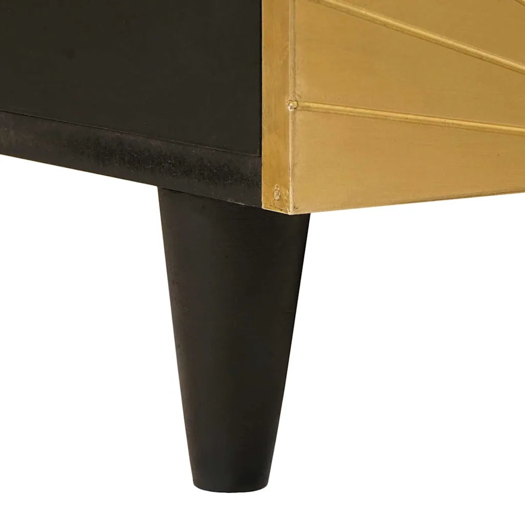 Tavolino da Salotto con Cassetto-Tavolino da soggiorno-Tavolo Nero e Oro 80 x 54 x 40 cm