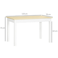 Tavolo da Pranzo 4-6 Persone 119x70x75cm Bianco e Legno